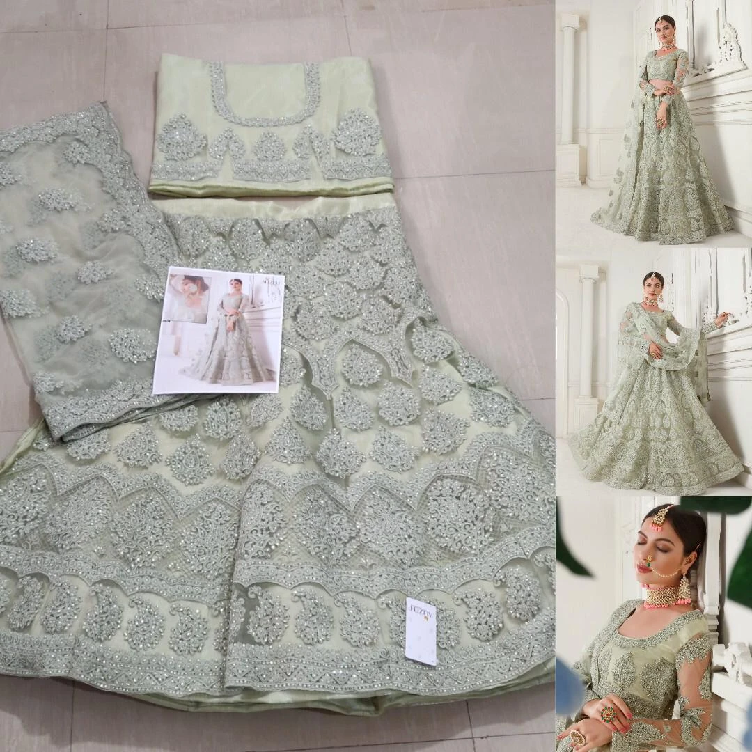 Alizeh Bridal Heritage 1002 Super Hit Design Butterfly Net Wholesale Lehenga — Wholesale Lehenga, Alizeh wholesale from Surat — view 3